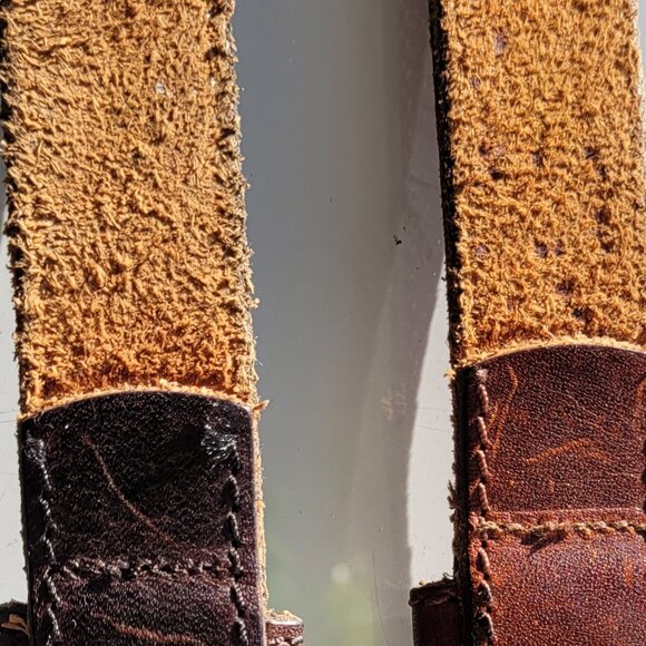 2-Pack Women's Leather Belts with Solid Brass Buckle Size S - Picture 6 of 12